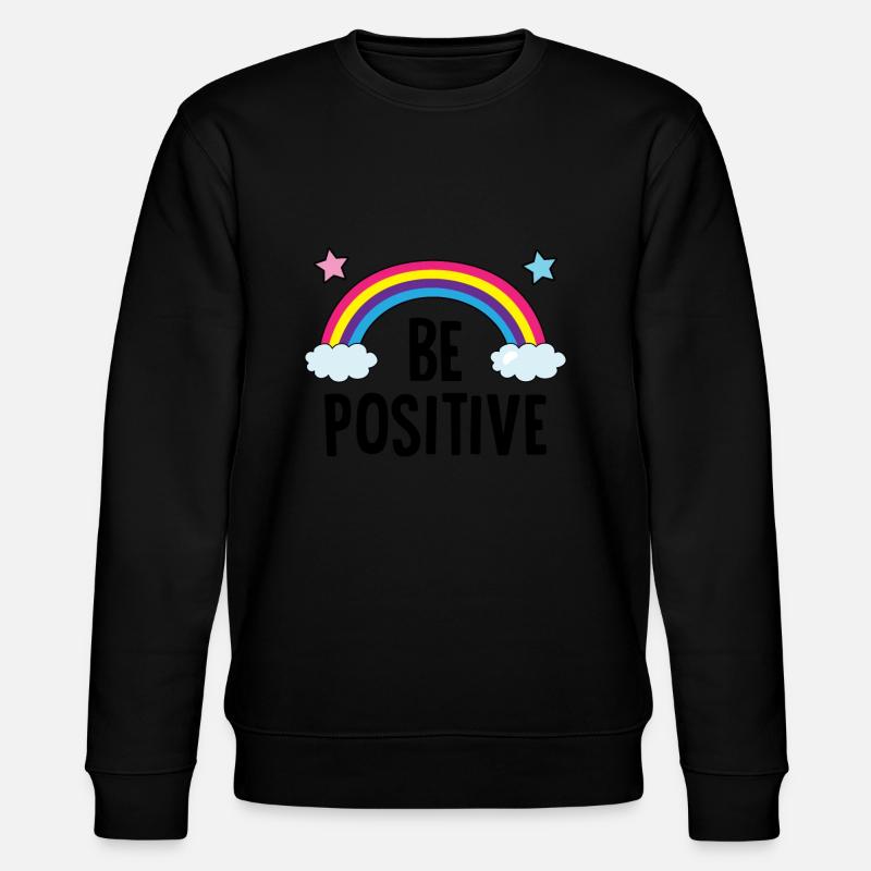 Be Positive Rainnbow Stickers - Stanley/Stella CHANGER Unisex Organic Sweatshirt - black