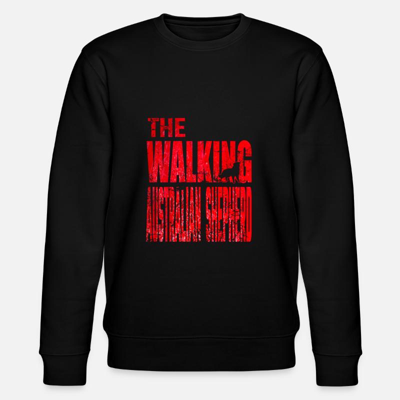 Australian Shepherd Dog Aussie Walking Gift - Stanley/Stella CHANGER Unisex Organic Sweatshirt - black