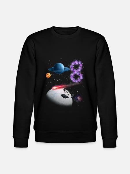 8th Birthday - Stanley/Stella CHANGER Unisex Organic Sweatshirt - black