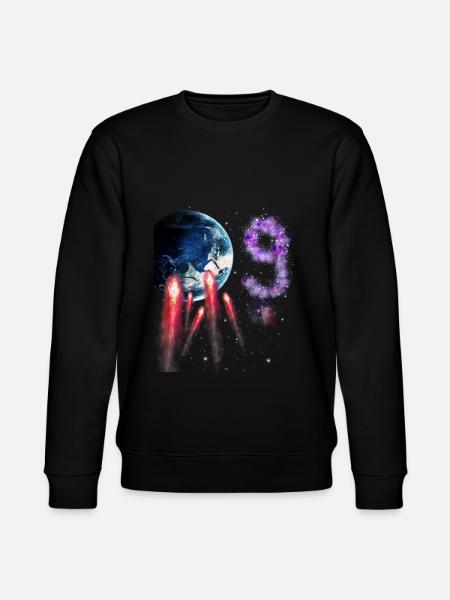9th Birthday - Stanley/Stella CHANGER Unisex Organic Sweatshirt - black