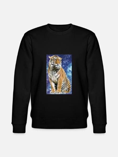 Tiger Polygon - Stanley/Stella CHANGER Unisex Organic Sweatshirt - black