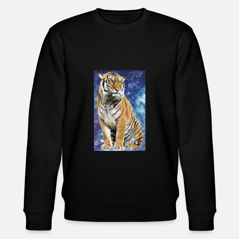 Tiger Polygon - Stanley/Stella Unisex Bio-Sweatshirt CHANGER  - Schwarz