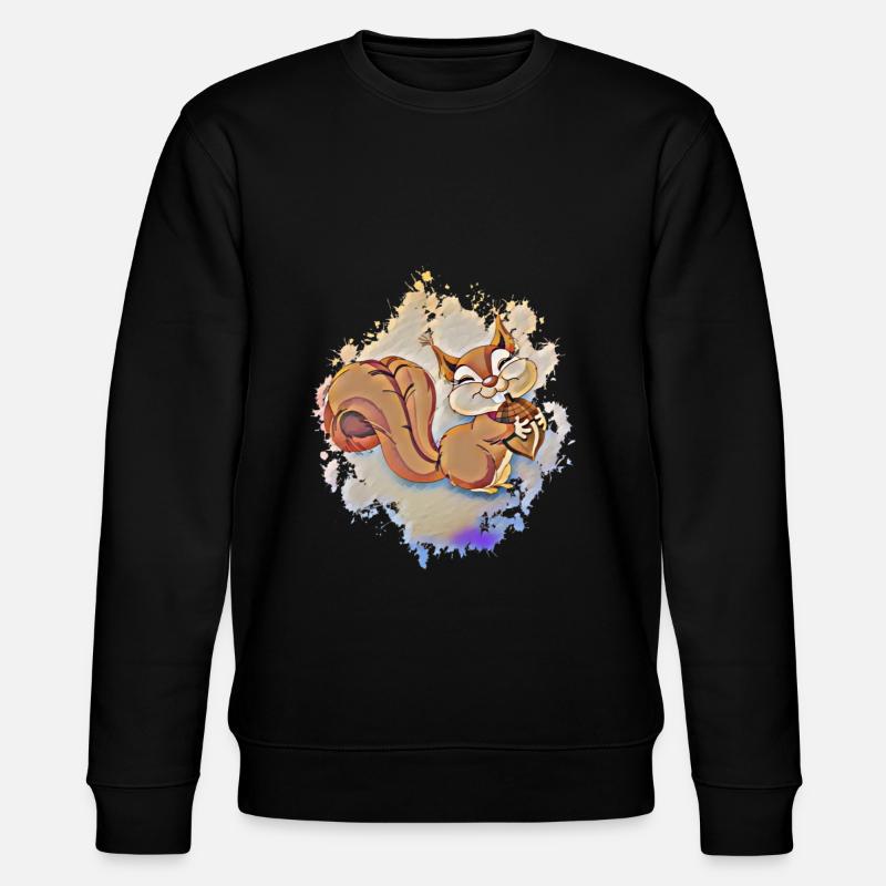 Eichhörnchen - Stanley/Stella Unisex Bio-Sweatshirt CHANGER  - Schwarz