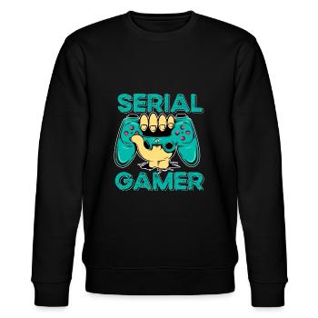 Serial Gamer Ado Geek Humour Jeux Vidéo - Sweat bio CHANGER Stanley/Stella Unisexe - noir - Devant - Nik (191cm) & Marisol (170cm)