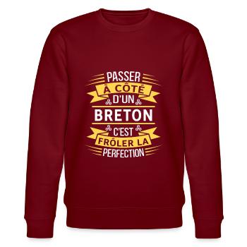 Breton Parfait Idée Cadeau Humour Bretagne - Sweat bio CHANGER Stanley/Stella Unisexe - bordeaux - Devant - Nik (191cm) & Marisol (170cm)