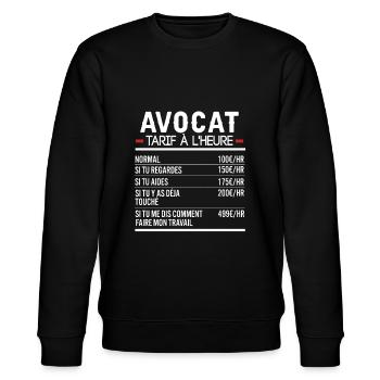Avocat Idée Cadeau Humour - Sweat bio CHANGER Stanley/Stella Unisexe - noir - Devant - Nik (191cm) & Marisol (170cm)