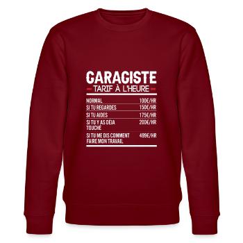 Garagiste Idée Cadeau Humour Auto - Sweat bio CHANGER Stanley/Stella Unisexe - bordeaux - Devant - Nik (191cm) & Marisol (170cm)