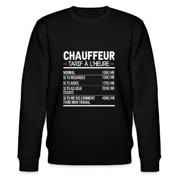 Chauffeur Idée Cadeau Humour Routier - Sweat bio CHANGER Stanley/Stella Unisexe - noir - Devant - Nik (191cm) & Marisol (170cm)