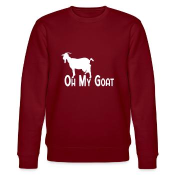 Chèvre chèvre Phrase Jeu de mots Oh My Goat - Sweat bio CHANGER Stanley/Stella Unisexe - bordeaux - Devant - Nik (191cm) & Marisol (170cm)