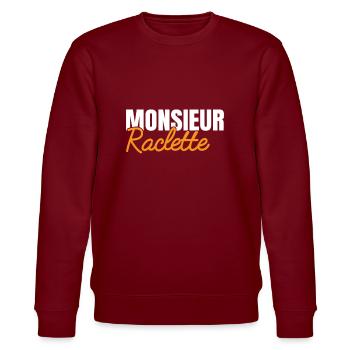 Monsieur Raclette Idée Cadeau Homme Humour Fromage - Sweat bio CHANGER Stanley/Stella Unisexe - bordeaux - Devant - Nik (191cm) & Marisol (170cm)