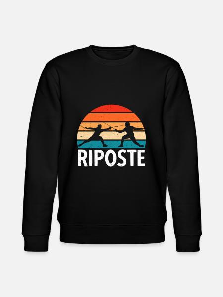 Riposte Fechten Fechter Schwertkampf Duell - Stanley/Stella Unisex Bio-Sweatshirt CHANGER - Schwarz