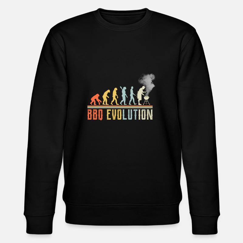 BBQ Evolution Funny Quote - Stanley/Stella CHANGER Unisex Organic Sweatshirt - black