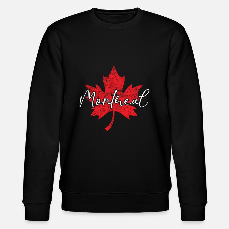 Montreal Canada Red White Cloverleaf - Stanley/Stella CHANGER Unisex Organic Sweatshirt - black