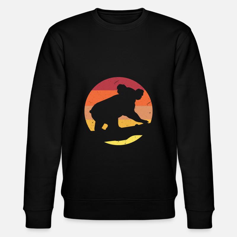 Koala Retro Australien Beuteltier - Stanley/Stella Unisex Bio-Sweatshirt CHANGER  - Schwarz
