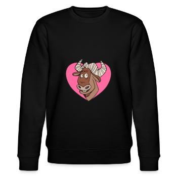 Gnous Antelope Afrique Animal avec cœur - Sweat bio CHANGER Stanley/Stella Unisexe - noir - Devant - Nik (191cm) & Marisol (170cm)