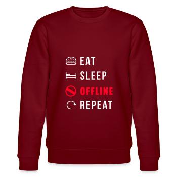 Offline Kein Empfang Signal Internet Verbindung - Stanley/Stella Unisex Bio-Sweatshirt CHANGER  - Burgunderrot - Vorne - Nik (191cm) & Marisol (170cm)