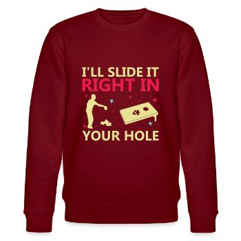Cornhole Bean Bag Trou aveugle - Sweat bio CHANGER Stanley/Stella Unisexe - bordeaux - Devant - Nik (191cm) & Marisol (170cm)