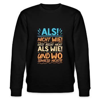 Grammatik Deutsch Lehrer und Lehrerin - Stanley/Stella Unisex Bio-Sweatshirt CHANGER  - Schwarz - Vorne - Nik (191cm) & Marisol (170cm)