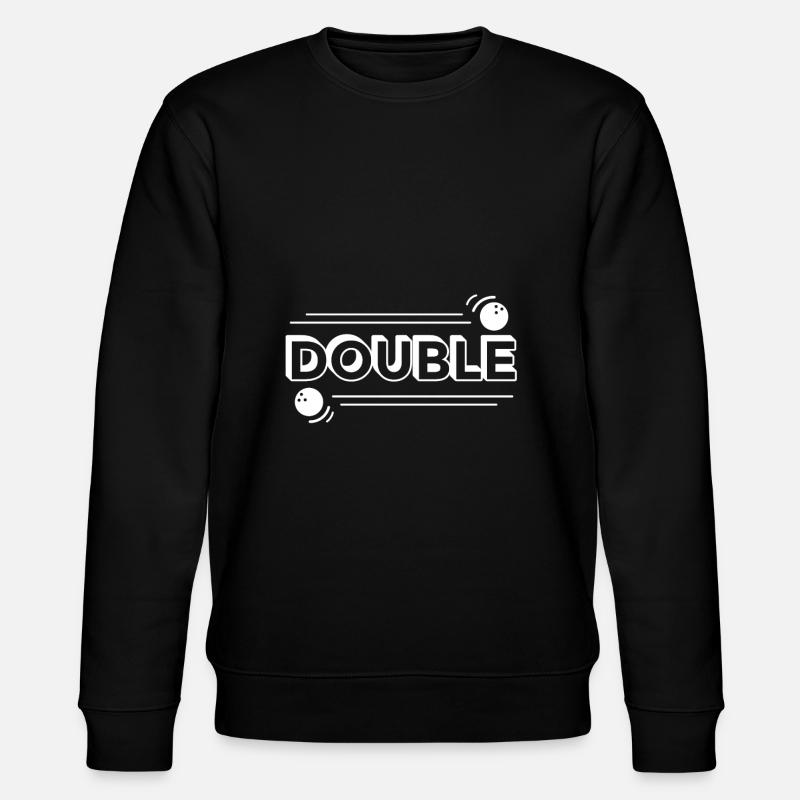 Bowling Double Bowler Saying - Stanley/Stella CHANGER Unisex Organic Sweatshirt - black