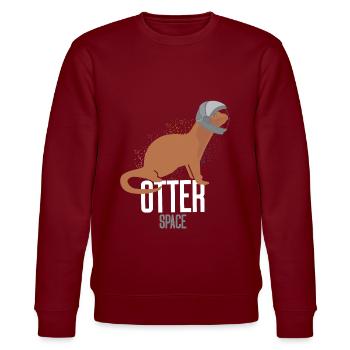 Sonnensystem Otter Weltraum Astronaut Otter - Stanley/Stella Unisex Bio-Sweatshirt CHANGER  - Burgunderrot - Vorne - Nik (191cm) & Marisol (170cm)
