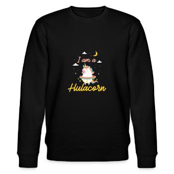 Hula Hoops Ich Bin Hulacorn Mystischer Hooper - Stanley/Stella Unisex Bio-Sweatshirt CHANGER  - Schwarz - Vorne - Nik (191cm) & Marisol (170cm)
