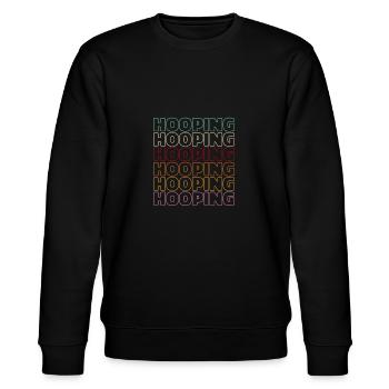 Retro Vintage Hooping Hooping Hula Hoops - Stanley/Stella Unisex Bio-Sweatshirt CHANGER  - Schwarz - Vorne - Nik (191cm) & Marisol (170cm)
