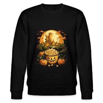 Spukiges Mac 'n Cheese Kostüm Halloween Käse - Stanley/Stella Unisex Bio-Sweatshirt CHANGER  - Schwarz - Vorne - Nik (191cm) & Marisol (170cm)