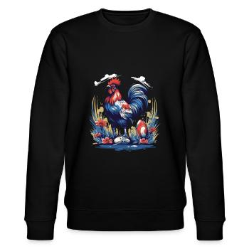 Maillot Rugby France Coq Homme Français 2023 - Sweat bio CHANGER Stanley/Stella Unisexe - noir - Devant - Nik (191cm) & Marisol (170cm)