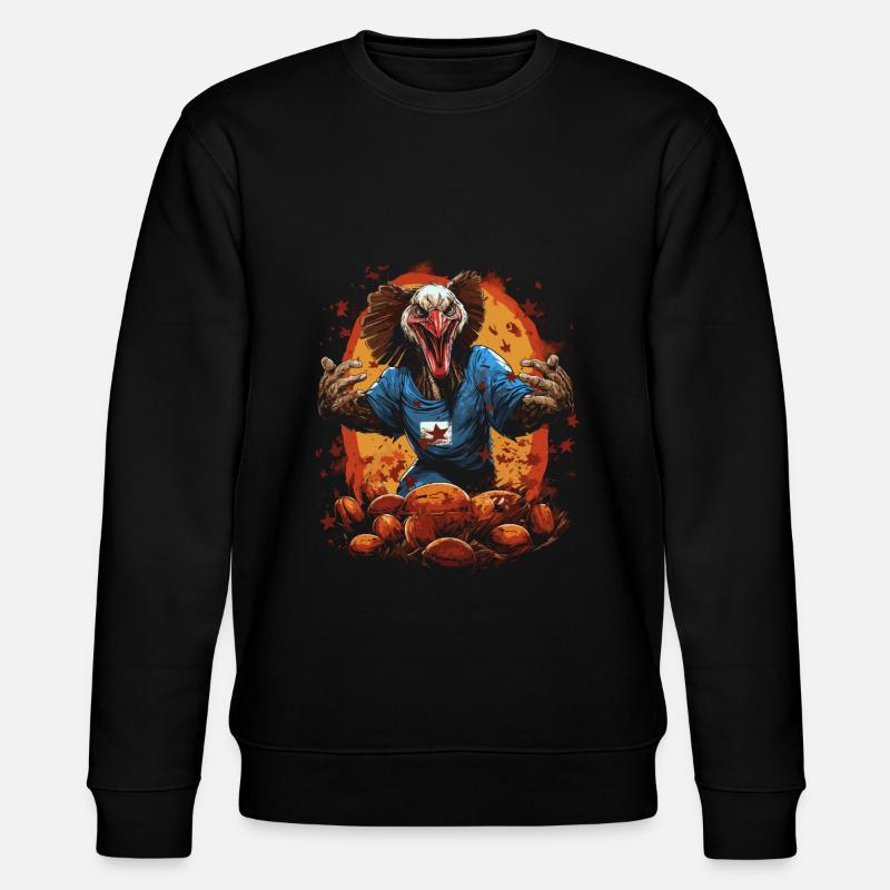 Celebrate Thanksgiving with a turkey - Stanley/Stella CHANGER Unisex Organic Sweatshirt - black