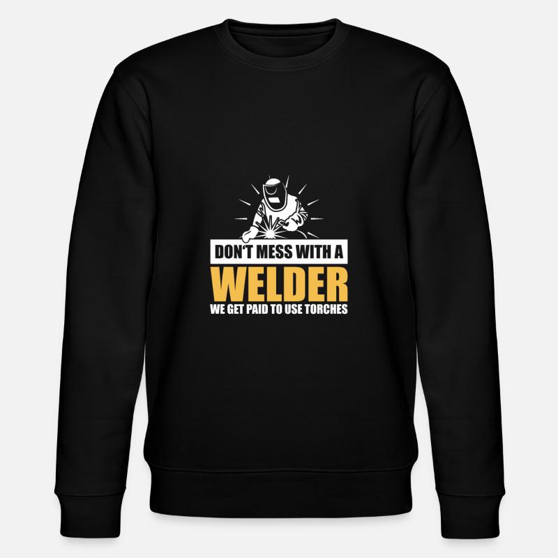 Schweißer Warnung – Experten mit Fackeln - Stanley/Stella Unisex Bio-Sweatshirt CHANGER  - Schwarz