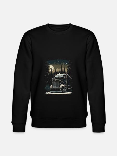 Kerst Vrachtwagen Chauffeur Kerst Semi Vrachtwagen - Stanley/Stella Uniseks bio-sweatshirt CHANGER  - zwart