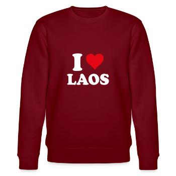 I Love Laos Coeur Cadeau Laotien Laotienne - Sweat bio CHANGER Stanley/Stella Unisexe - bordeaux - Devant - Nik (191cm) & Marisol (170cm)