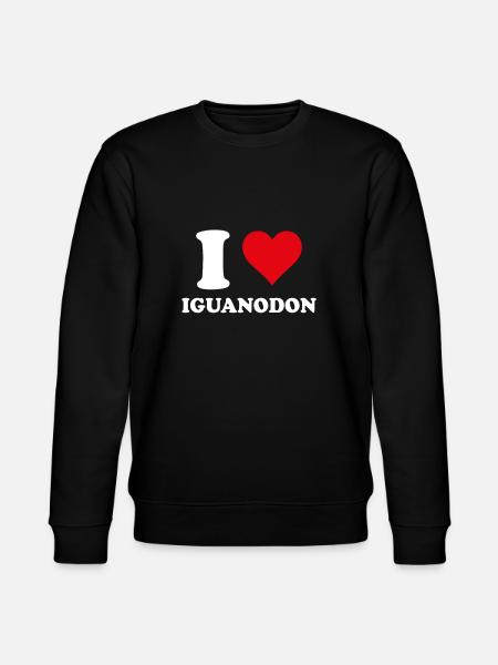 I Love Iguanodon Paleontology Dinosaur - Stanley/Stella CHANGER Unisex Organic Sweatshirt - black
