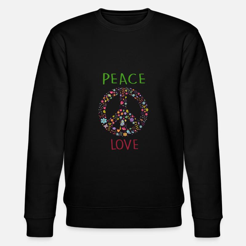 LOVE PEACE - Stanley/Stella Unisex Bio-Sweatshirt CHANGER  - Schwarz