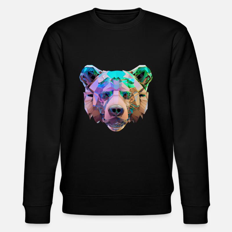 Farbenfroher Polygon Bär - Stanley/Stella Unisex Bio-Sweatshirt CHANGER - Schwarz
