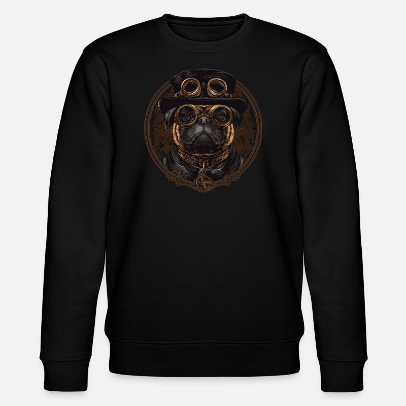 Steampunk Carlin Chien - Sweat bio CHANGER Stanley/Stella Unisexe - noir