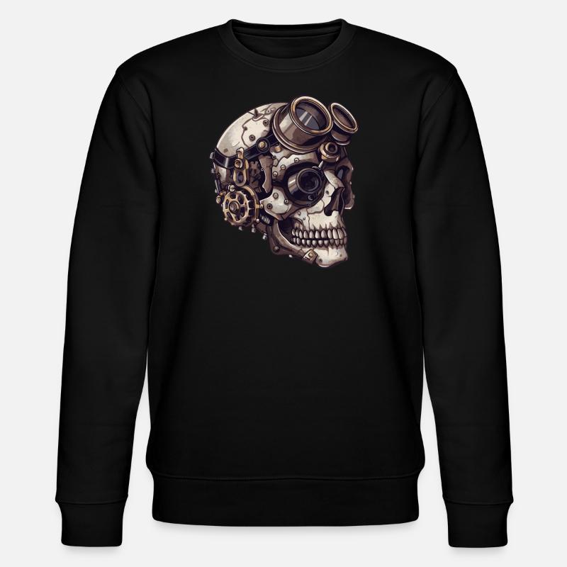 Crâne de zombie dieselpunk - Sweat bio CHANGER Stanley/Stella Unisexe - noir