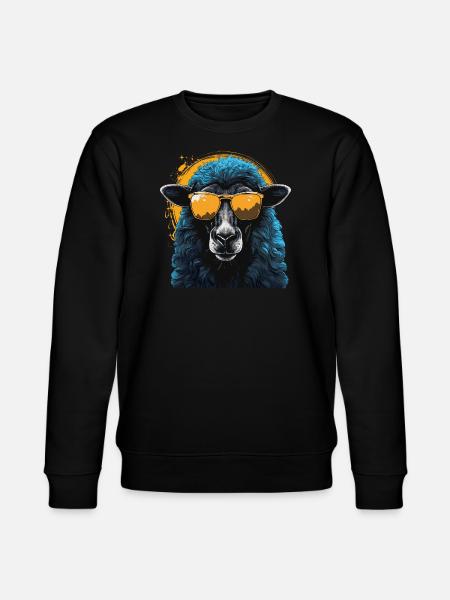 Cool sheep with sunglasses - Stanley/Stella CHANGER Unisex Organic Sweatshirt - black