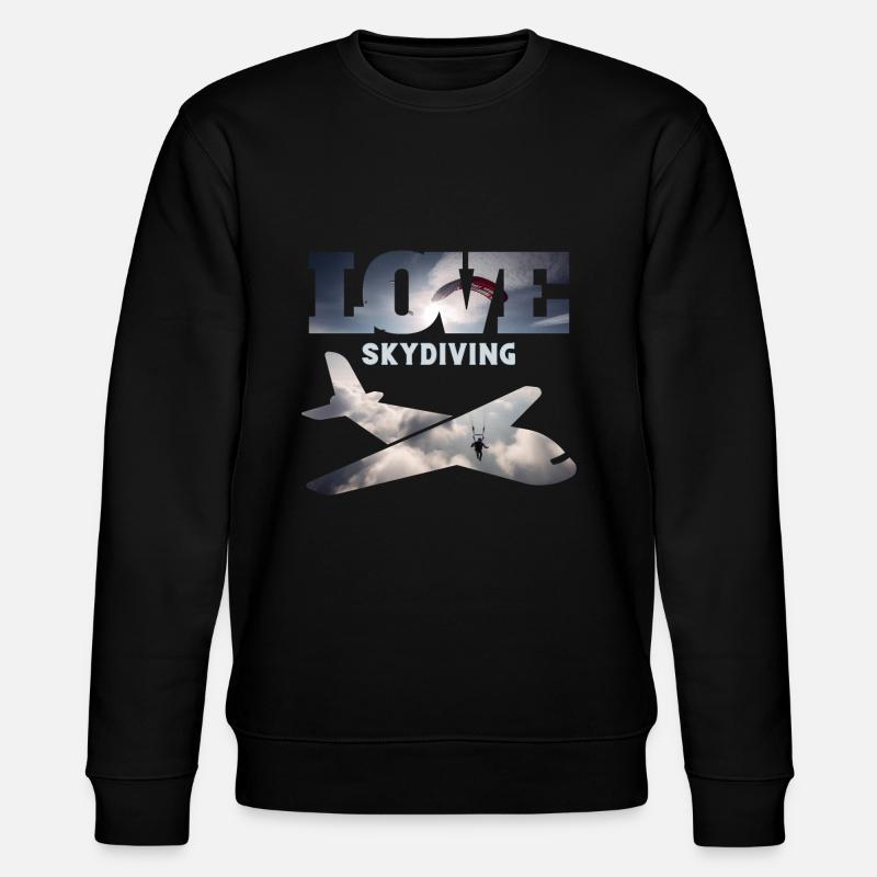 Skydiving, clouds and parachute - Stanley/Stella CHANGER Unisex Organic Sweatshirt - black