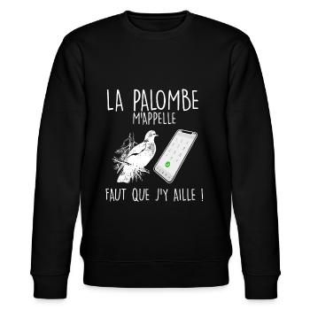Chasse à la palombière humour chasseur - Sweat bio CHANGER Stanley/Stella Unisexe - noir - Devant - Nik (191cm) & Marisol (170cm)