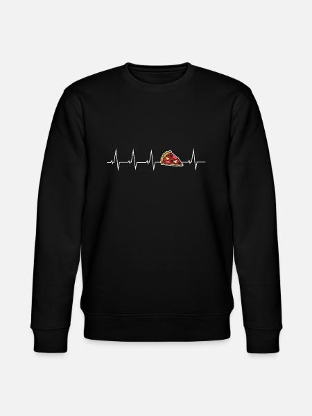 I love pizza - heartbeat - Stanley/Stella CHANGER Unisex Organic Sweatshirt - black