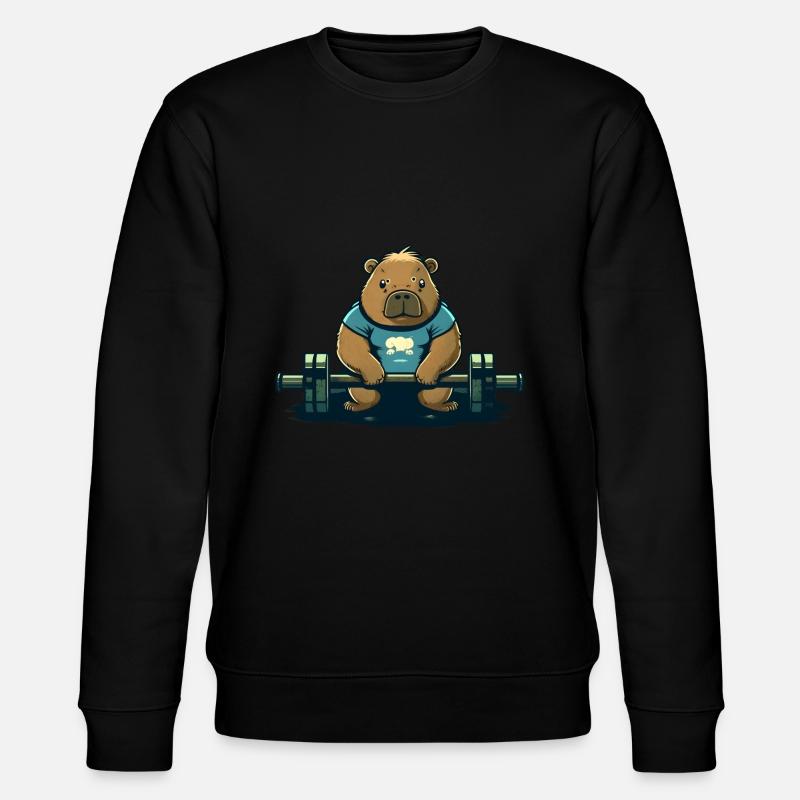 Capybara Bodybuilder - Stanley/Stella Unisex Bio-Sweatshirt CHANGER  - Schwarz