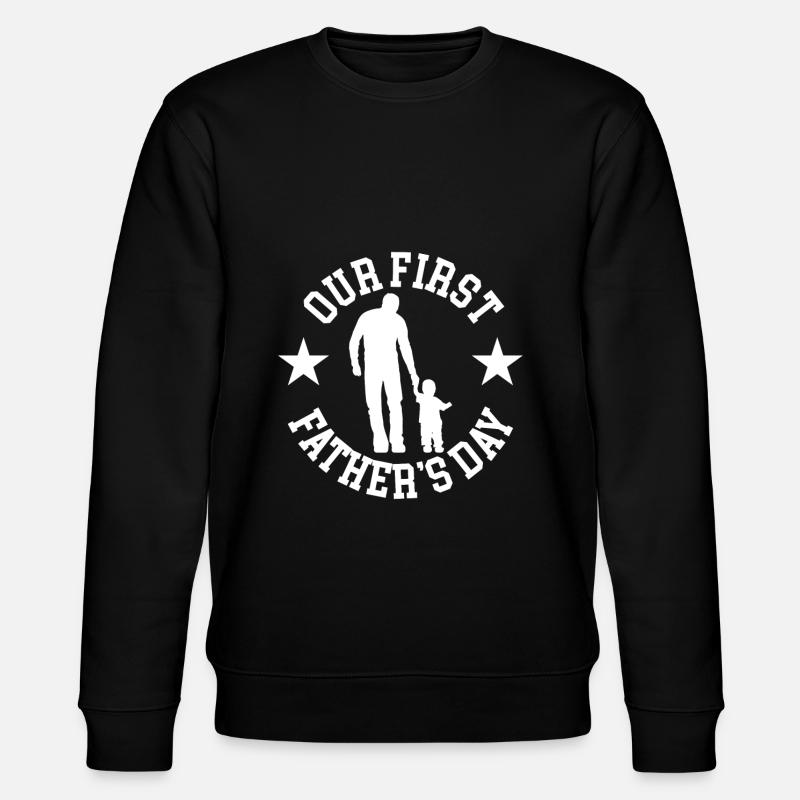 Our First Fathers Day - Stanley/Stella Unisex Bio-Sweatshirt CHANGER  - Schwarz