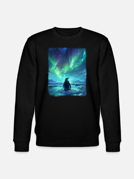 Revontulieläin Aurora Borealis pingviini - Stanley/Stella CHANGER unisex luomu-collegepaita - musta