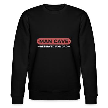 Man Cave reserved for dad - Sweat bio CHANGER Stanley/Stella Unisexe - noir - Devant - Nik (191cm) & Marisol (170cm)