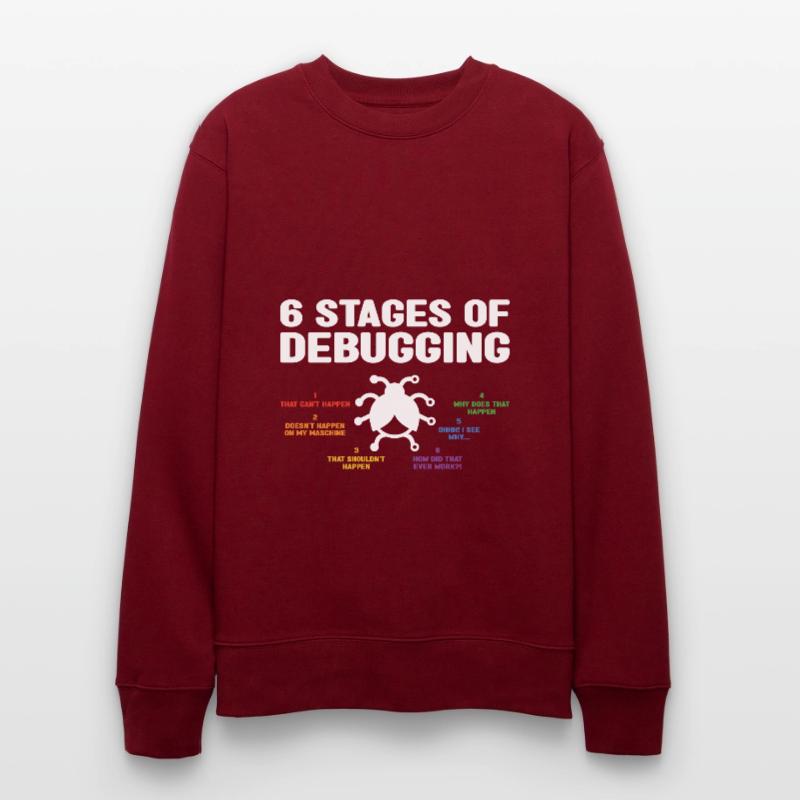 6 Stages Of Debugging Coder Programmer Software De Stanley/Stella Unisex Bio-Sweatshirt CHANGER 