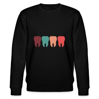 Zähne - Stanley/Stella Unisex Bio-Sweatshirt CHANGER  - Schwarz - Vorne - Nik (191cm) & Marisol (170cm)