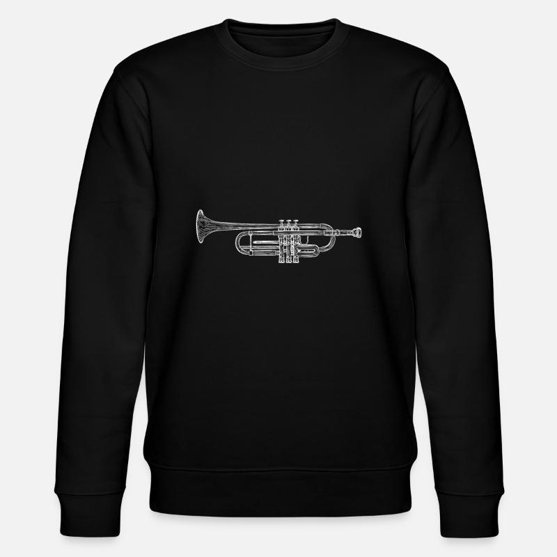 Trompeter Silhouette - Stanley/Stella Unisex Bio-Sweatshirt CHANGER  - Schwarz