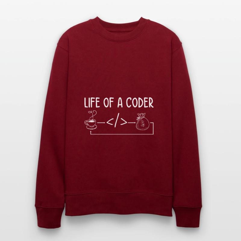 Life Of A Coder Software Developer Programmer Nerd Stanley/Stella Unisex Bio-Sweatshirt CHANGER 