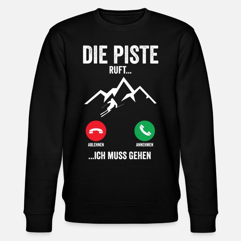 Skifahrer Skipiste ruft an - Stanley/Stella Unisex Bio-Sweatshirt CHANGER  - Schwarz